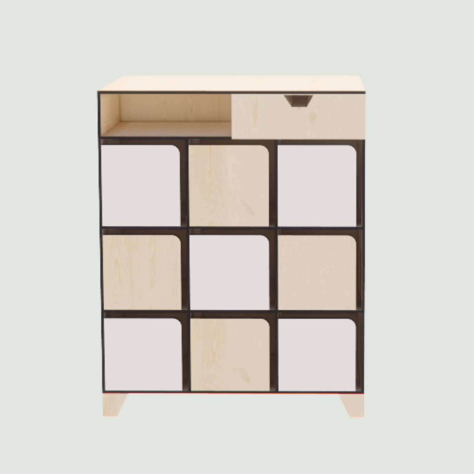 Vestiaire 9 casiers avec tiroir