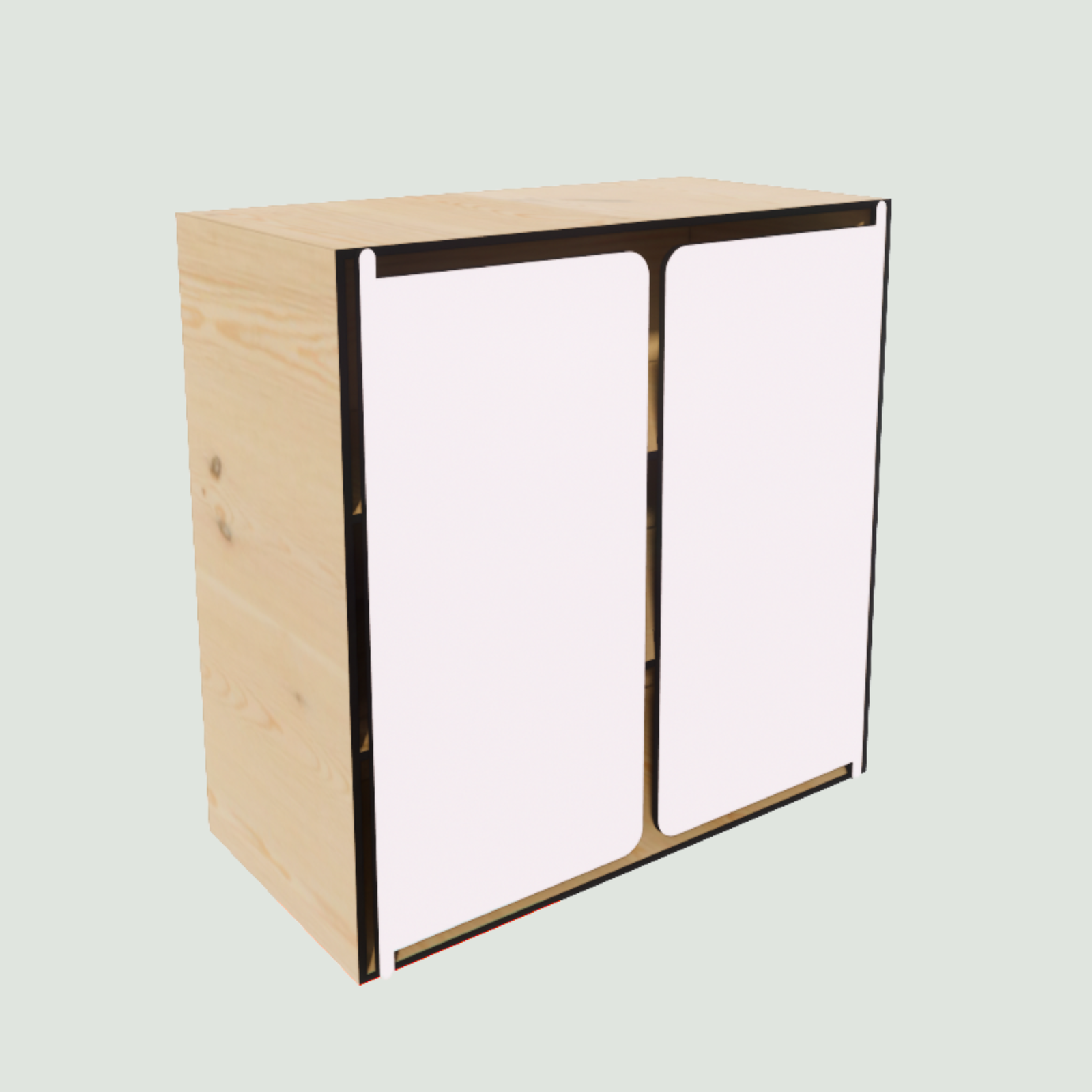 Meuble bas 2 portes 2 étagères