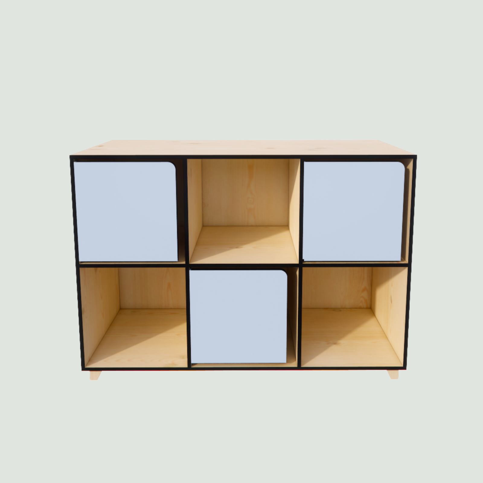 Meuble 6 casiers 3 portes